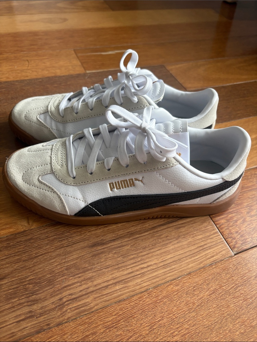 Puma White, Black & Gum Low-Top Sneakers